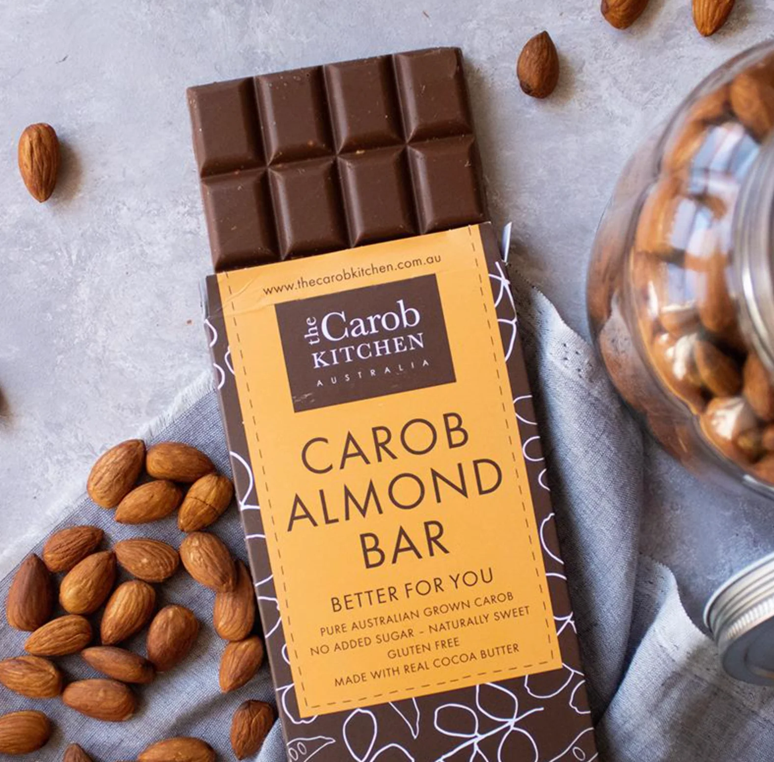 The Carob Kitchen Carob Bar 80g, Almond Flavour - Image 2
