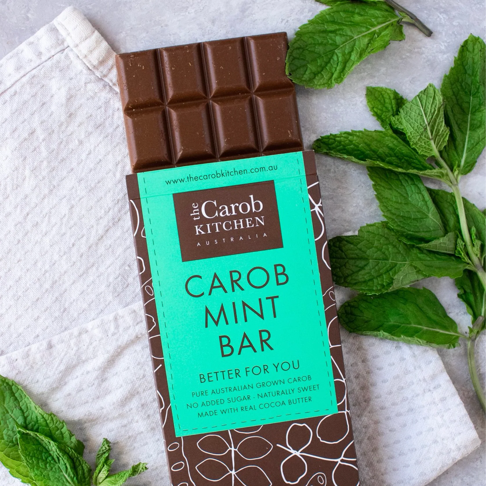 The Carob Kitchen Carob Bar 80g, Mint Flavour - Image 2