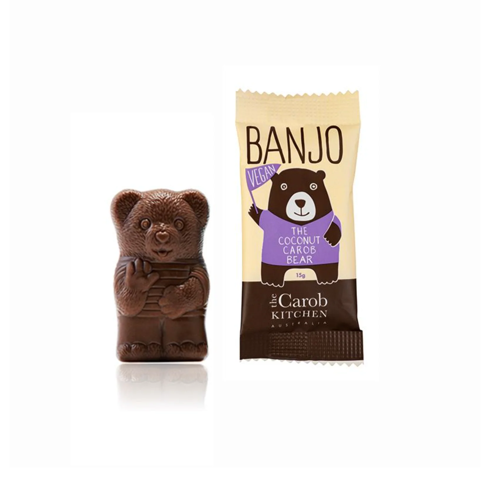 The Carob Kitchen Banjo Bear Vegan 15g, Coconut Flavour