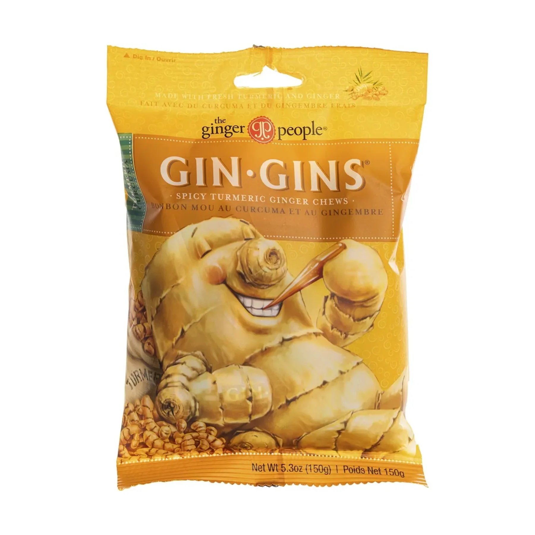 The Ginger People Gin Gins Chewy Ginger Candy 60g Or 150g, Spicy Turmeric Flavour - Image 6