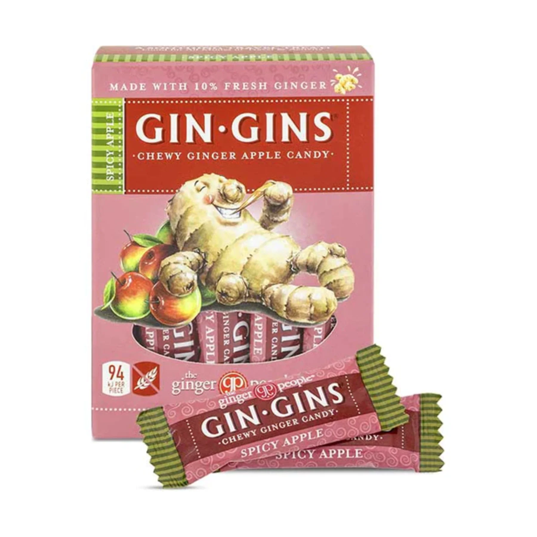The Ginger People Gin Gins Chewy Ginger Candy 84g, Spicy Apple Flavour - Image 3