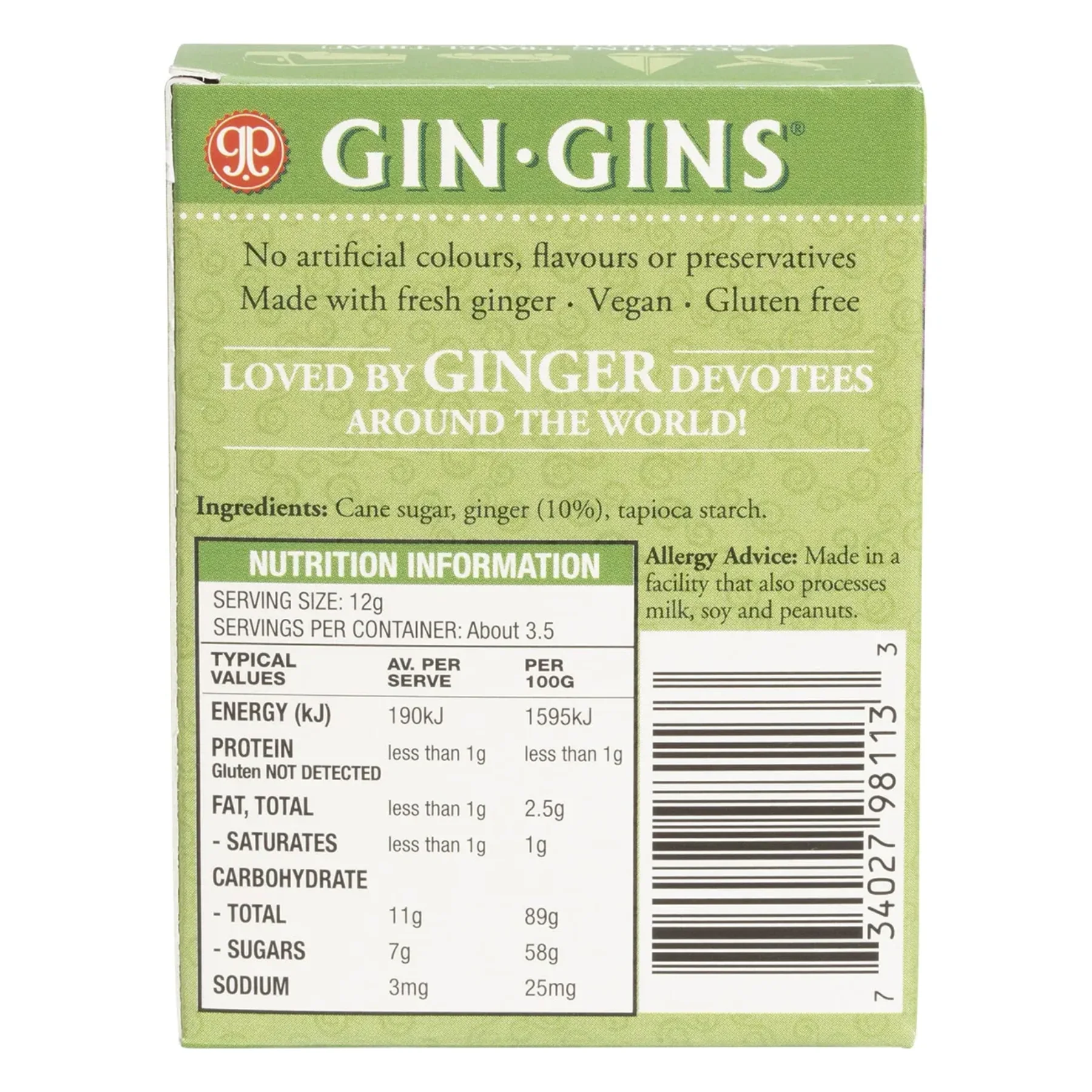 The Ginger People Gin Gins Chewy Ginger Candy 42g Or 84g, Original Flavour - Image 5