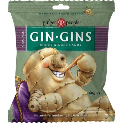 The Ginger People Gin Gins Chewy Ginger Candy Bag 60g, Original Flavour - Image 3