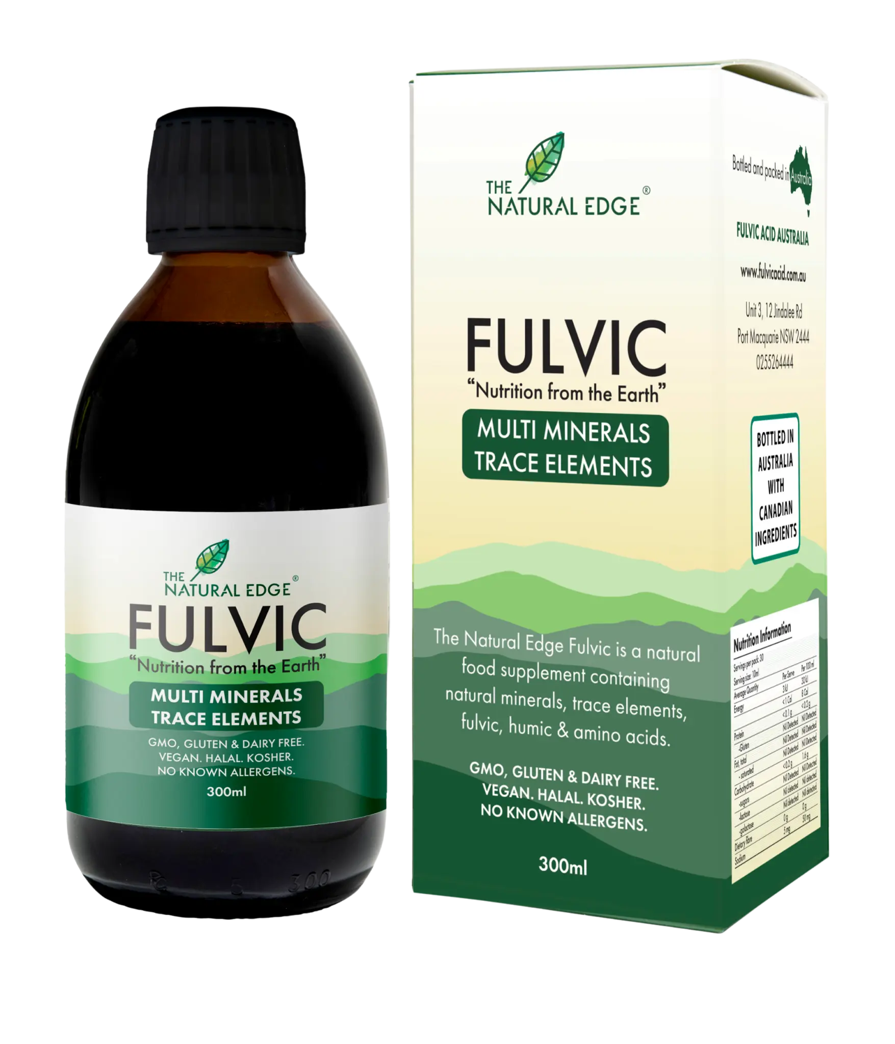 The Natural Edge Fulvic Food Supplement 300mL, Multi Minerals Trace Elements