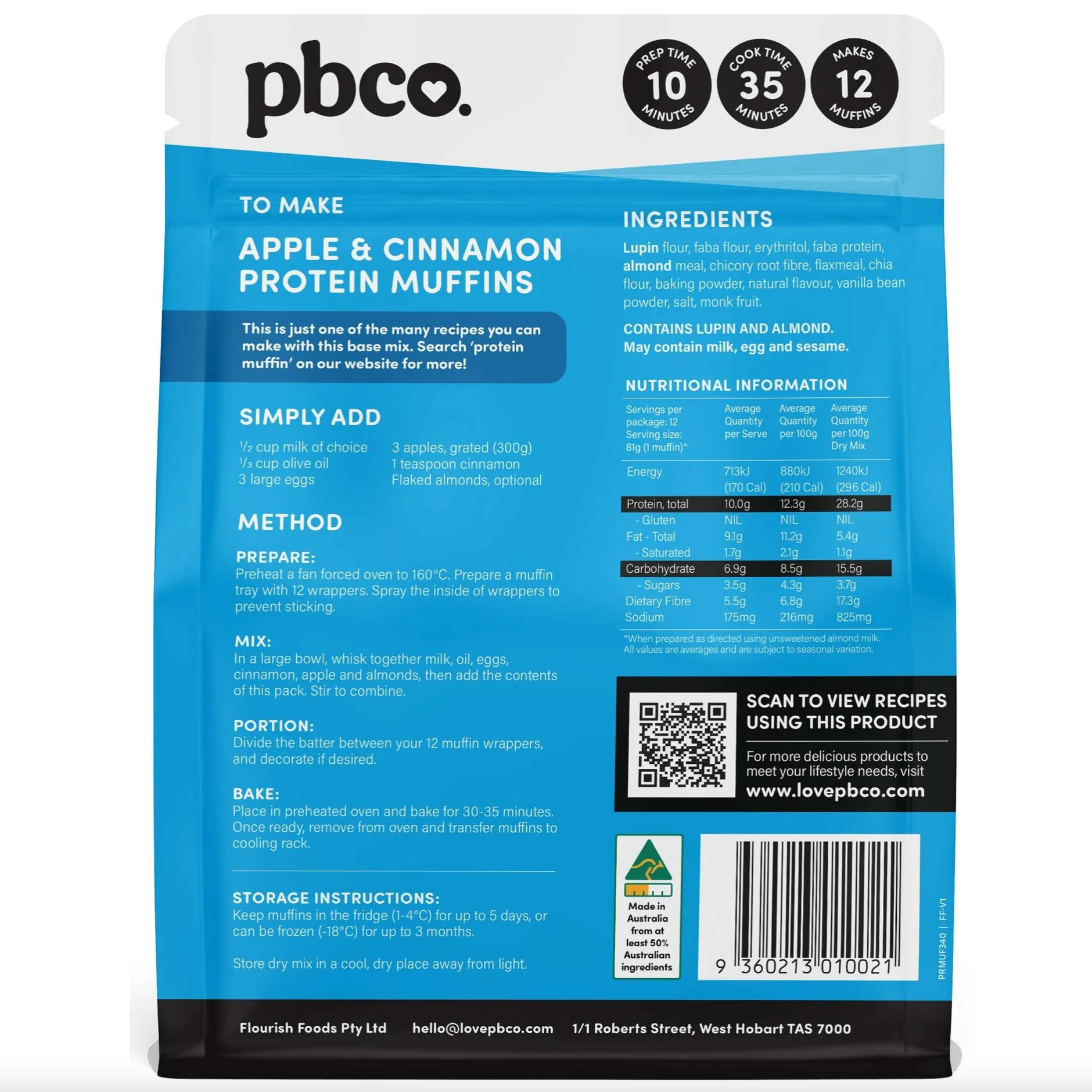 PBCo Protein Plus Mix 340g, Muffin Base Mix - Image 3