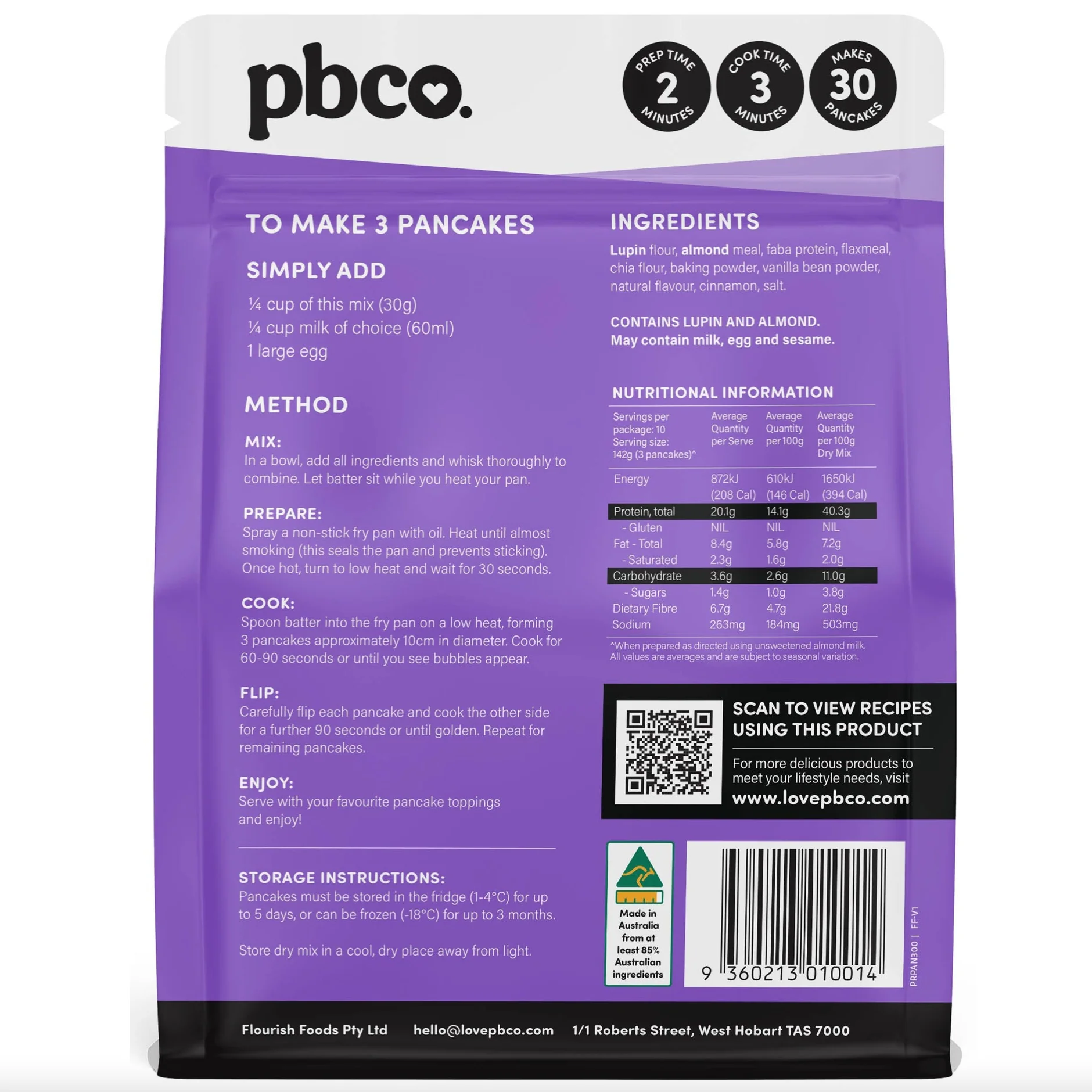 PBCo Protein Pancake Mix 300g, Makes 30 Pancakes - Image 4