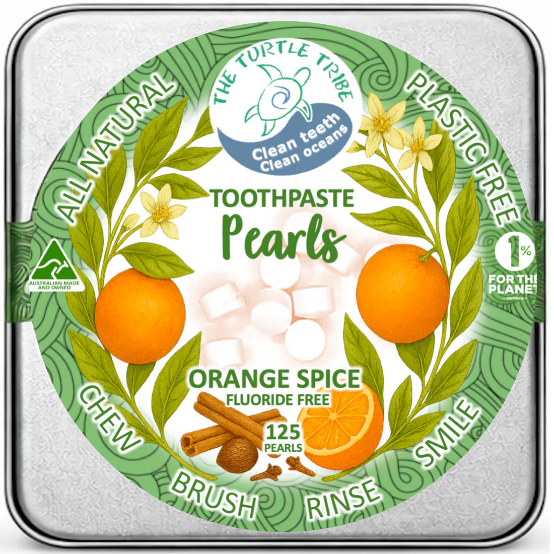 The Turtle Tribe Fluoride Free Toothpaste Pearls 125 Pearls, Please Select Your Flavour - Image 2