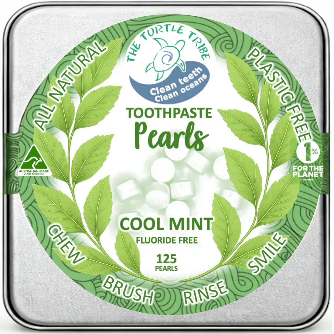 The Turtle Tribe Fluoride Free Toothpaste Pearls 125 Pearls, Please Select Your Flavour - Image 3