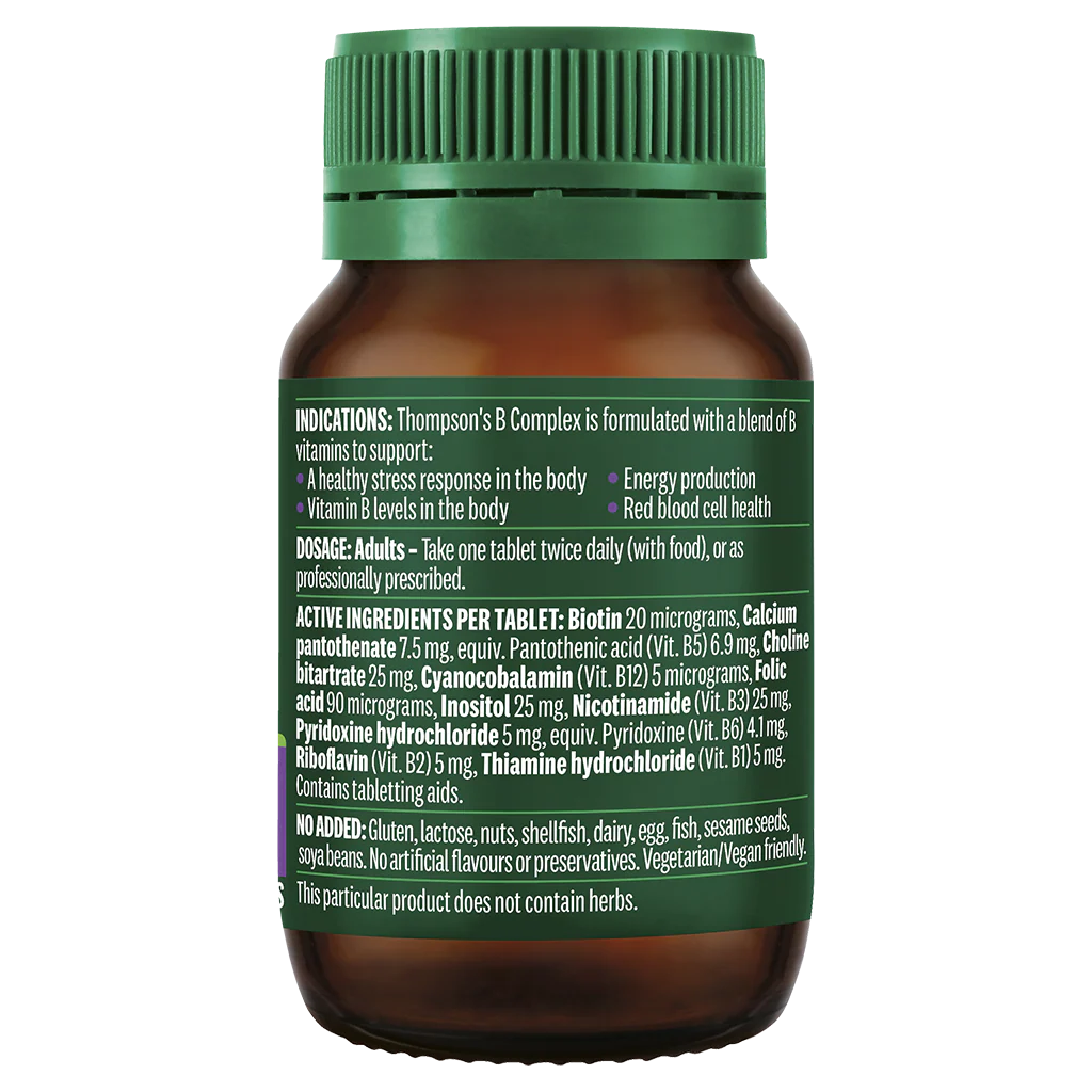 Thompson's B Complex, 100 Tablets (Vegan) - Image 2