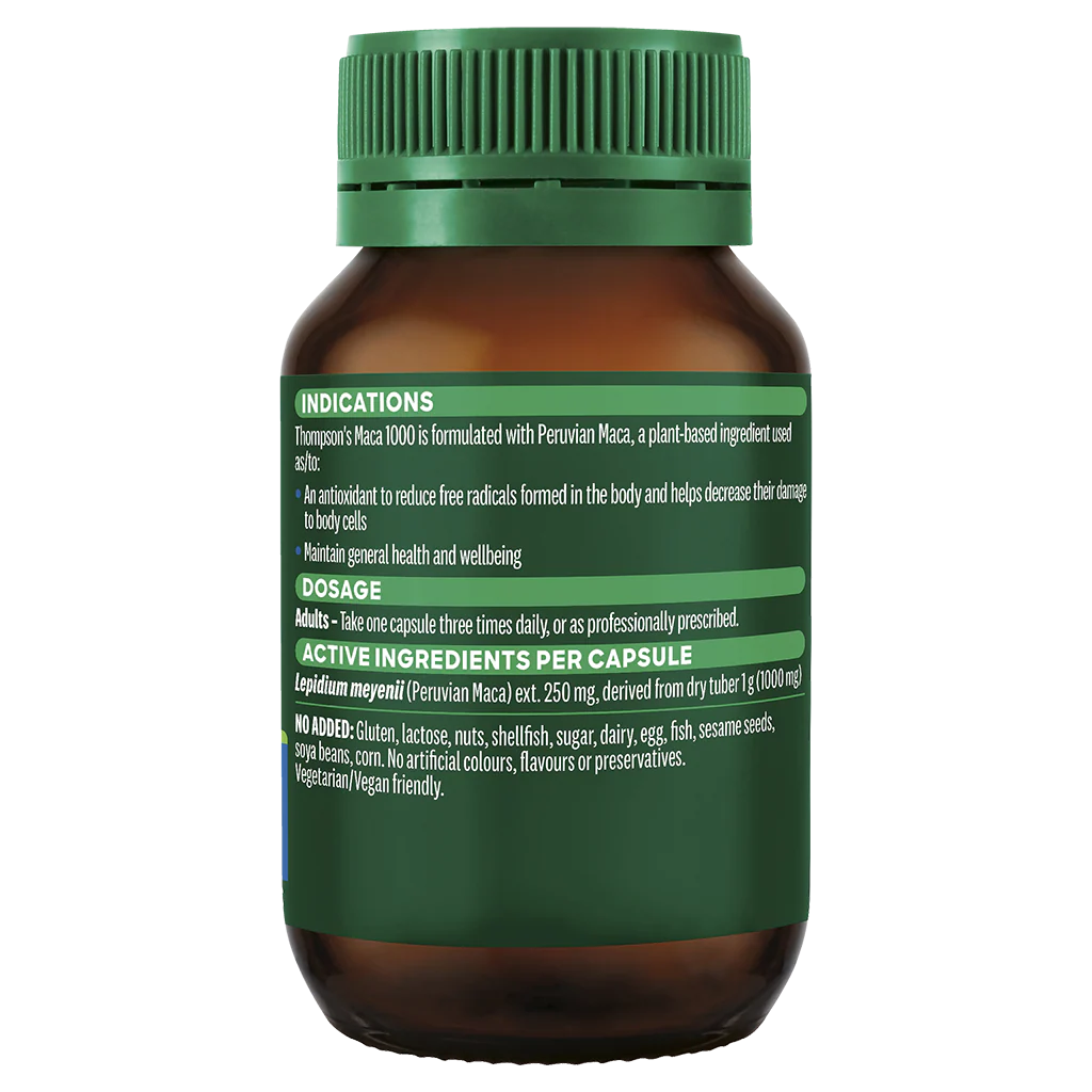 Thompson's Maca 1000 60 Capsules, General Wellbeing - Image 2