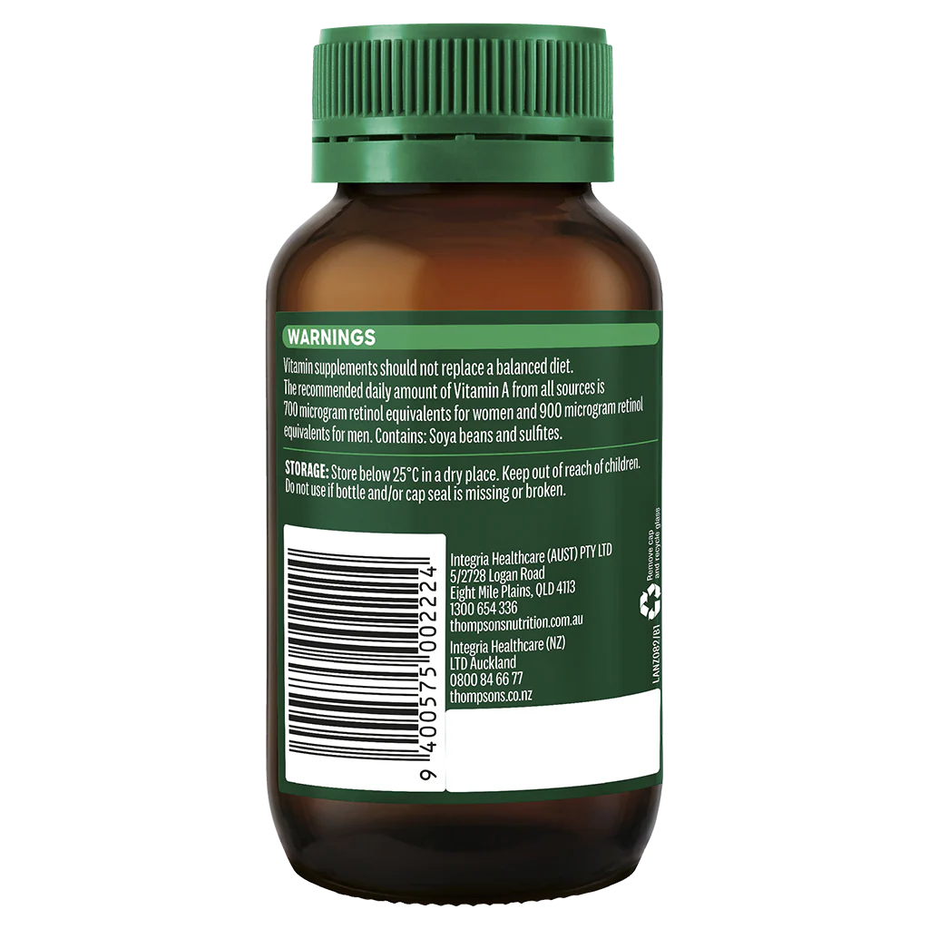 Thompson's Vitamin A 10000iu 150 Capsules, General Wellbeing - Image 3