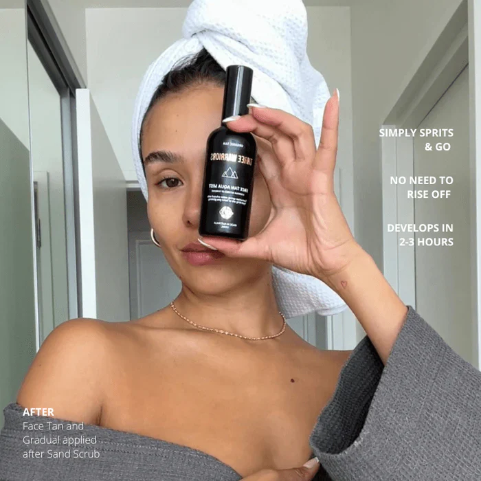 Three Warriors Face Tan Aqua Mist 100mL, Fresh-Faced and Glowing - Image 4