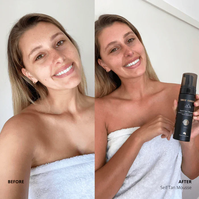 Three Warriors Organic Self-Tan Mousse 150mL, Long Lasting Natural Tan - Image 6