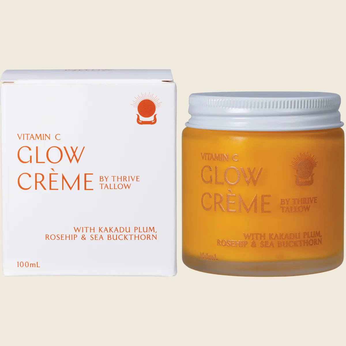 Thrive Tallow Vitamin C Glow Creme 100mL, With Rosehip & Sea Buckthorn - Image 3