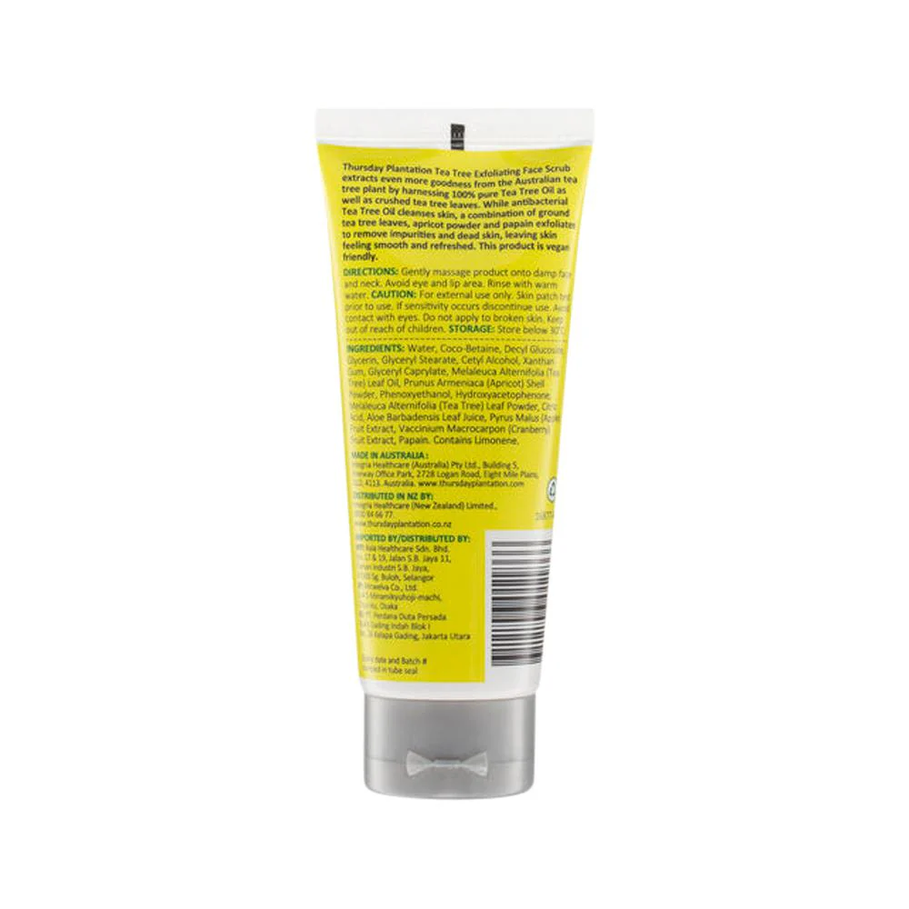 Thursday Plantation Tea Tree Exfoliating Face Scrub For Acne 100mL, With Triple Exfoliating Benefits - Image 2