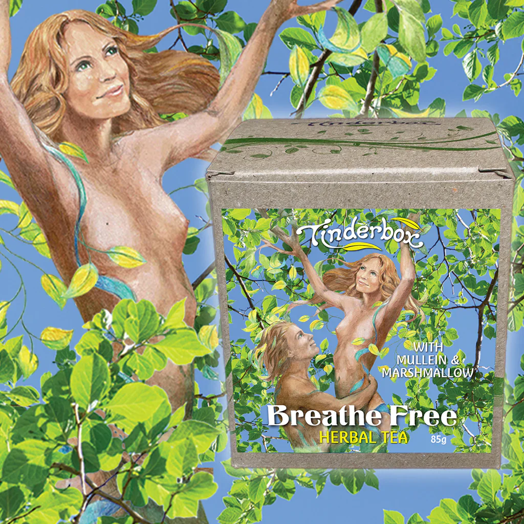Tinderbox Breathe Free Herbal Tea 85g, With Mullein & Marshmallow