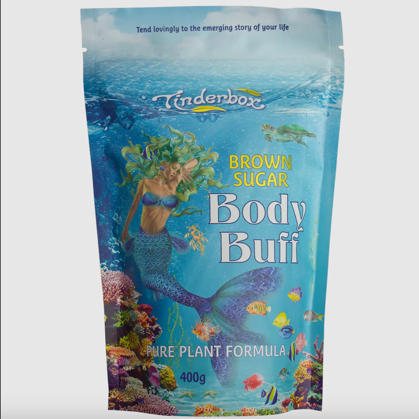 Tinderbox Brown Sugar Body Buff 400g, Natural Exfoliating Body Polish