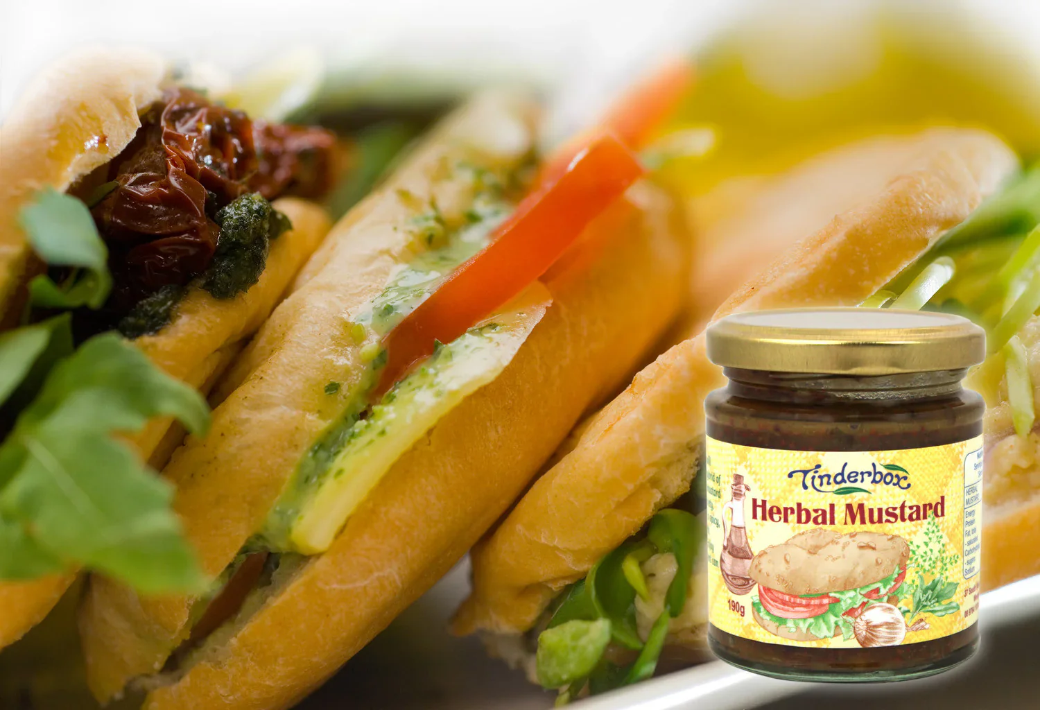 Tinderbox Herbal Mustard 100g, A Wholesome & Tasty Condiment
