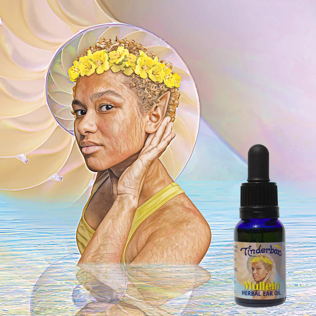 Tinderbox Mullein Herbal Ear Oil 15mL, With Soothing Chamomile Oil