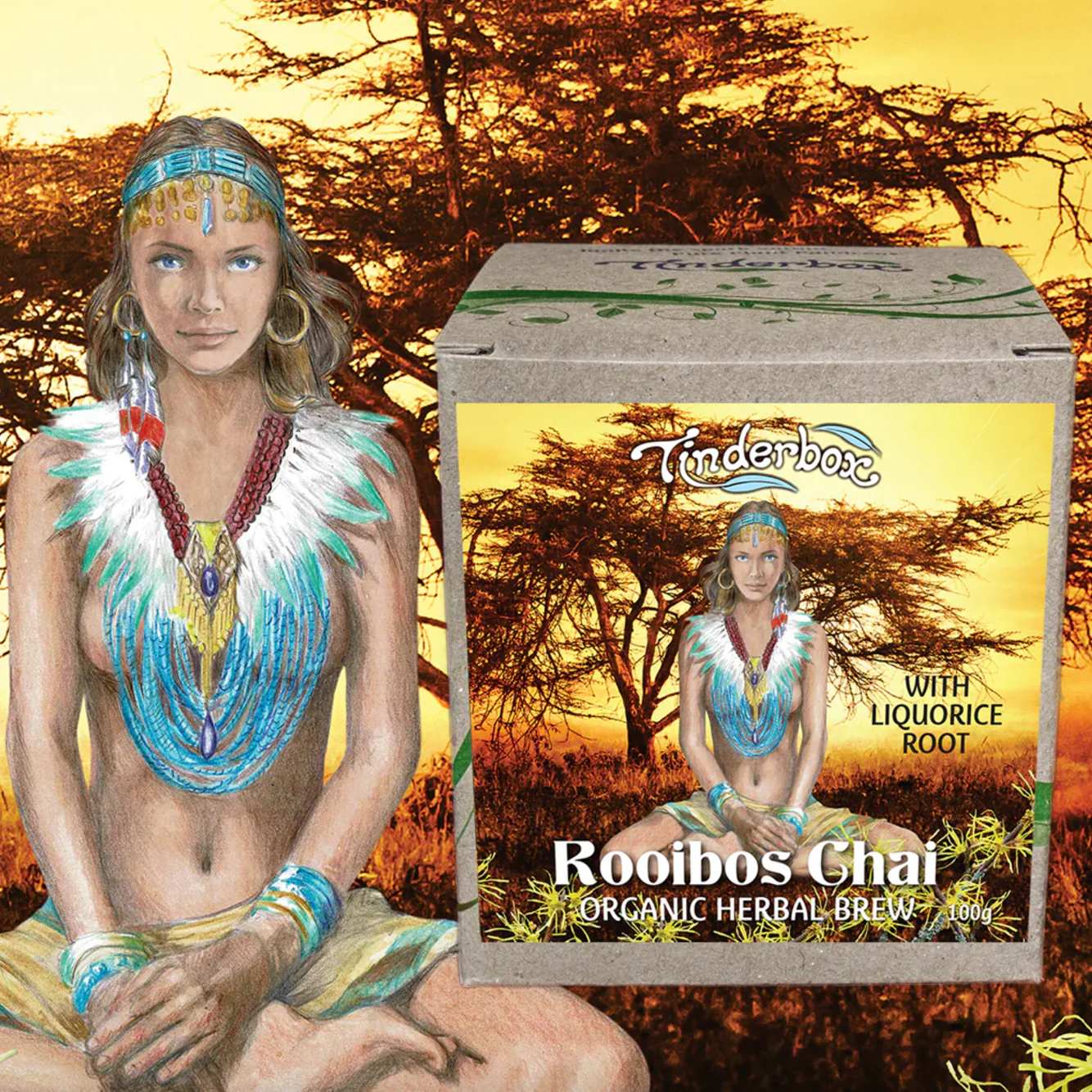 Tinderbox Rooibos Chai Herbal Brew 100g, Enhances Relaxation & Rejuvenation