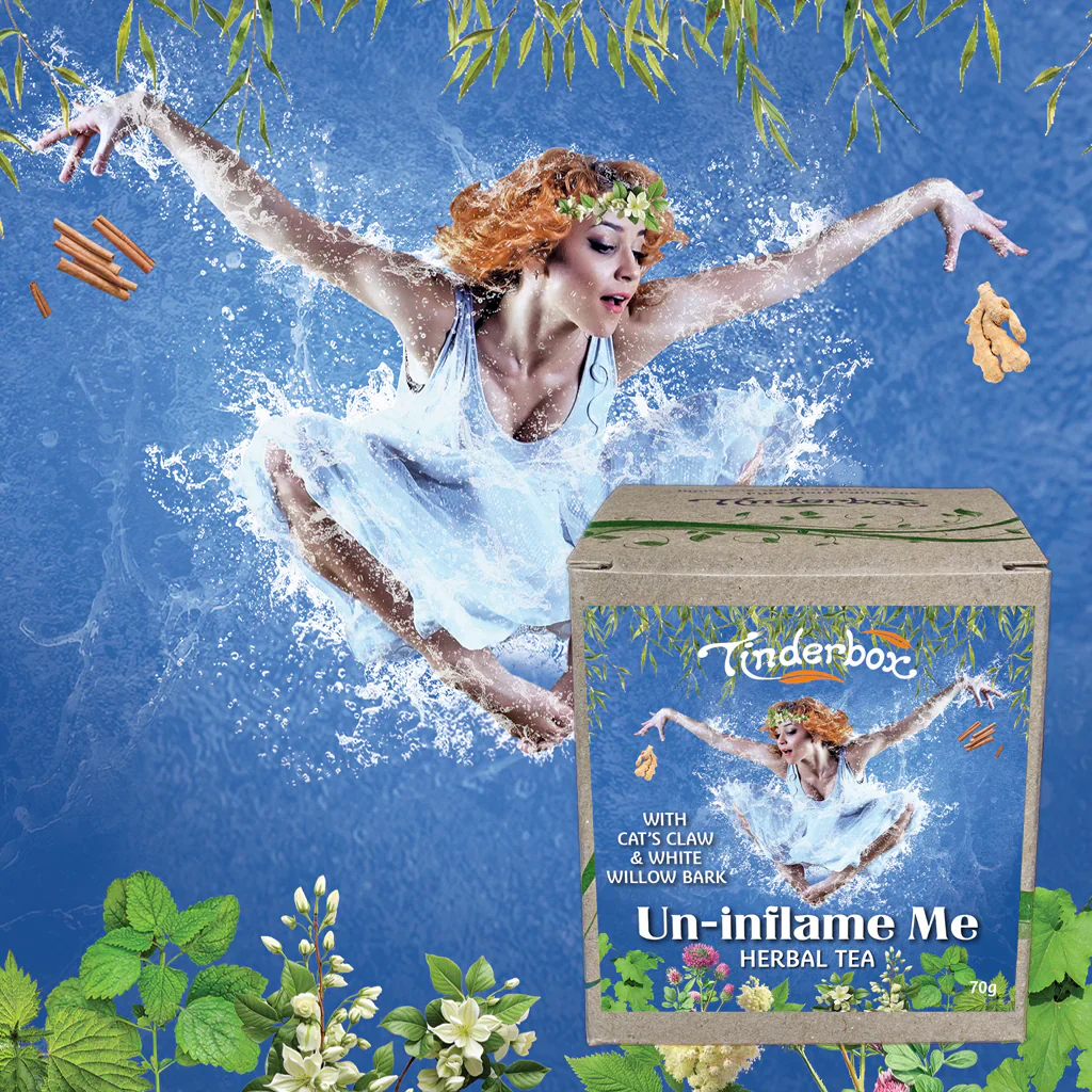 Tinderbox Un-inflame Me Herbal Tea 70g, With Cat's Claw & White Willow Bark