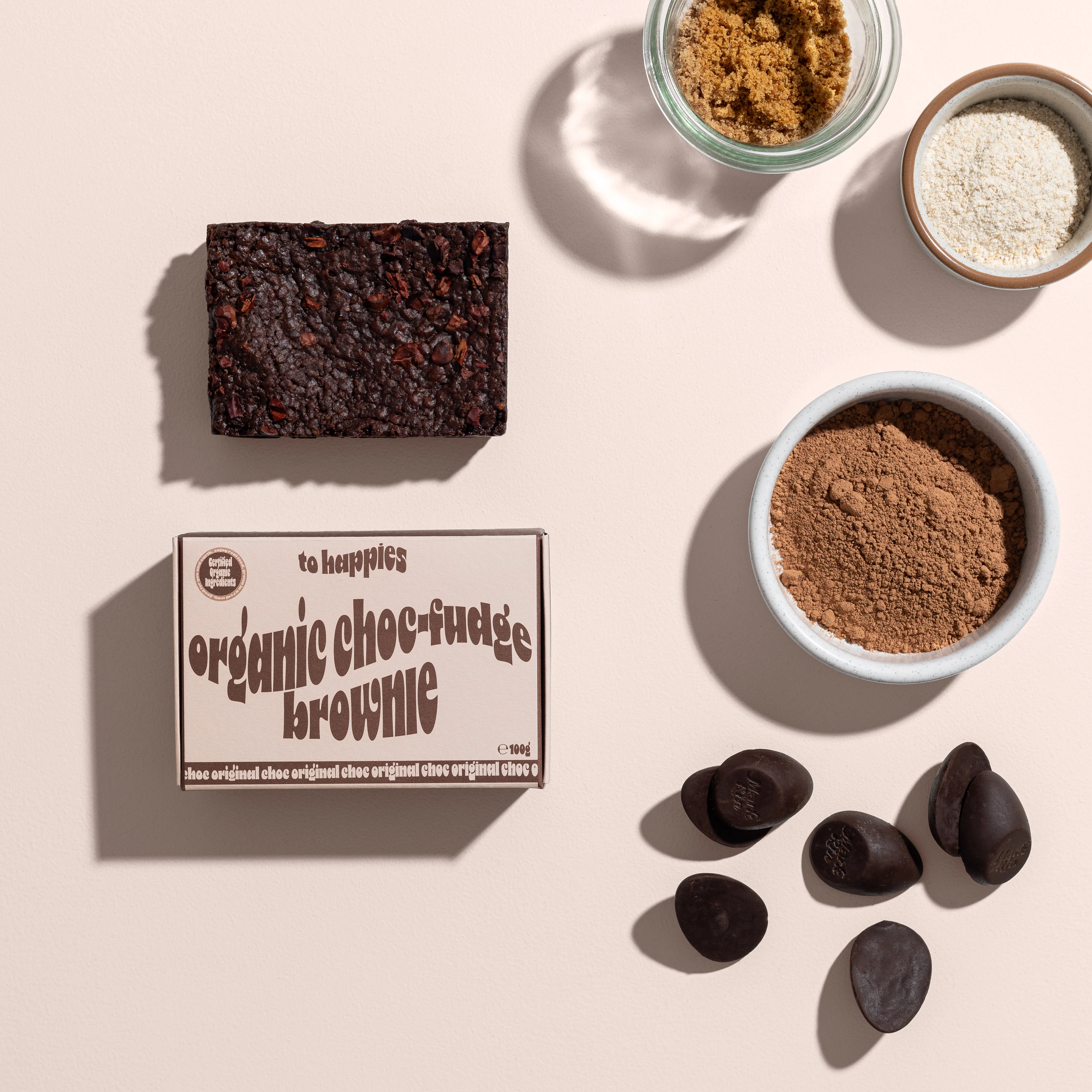 To Happies Organic Choc-Fudge Brownie 100g, Original Chocolate Flavour - Image 2