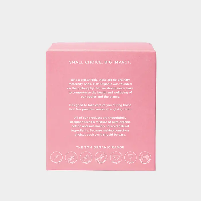 Tom Organic Maternity Pads 8pk, Super Soft & Gentle On The Skin - Image 3