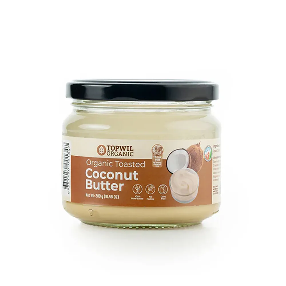 Topwil Organic Toasted Coconut Butter 300g, For A Beautiful Nutty Flavour