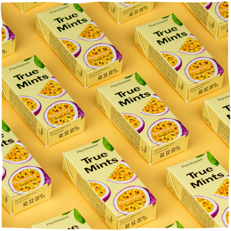 True Mints Sugar Free Mints A Single Pack (13g) Or A Box Of 18, Passionfruit Flavour - Image 2