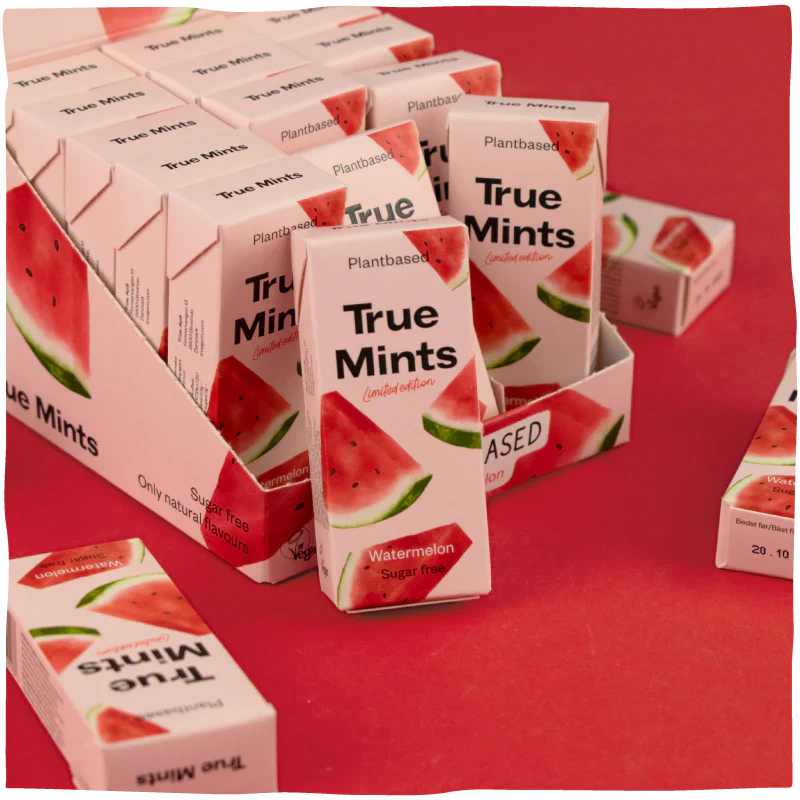 True Mints Sugar Free Mints A Single Pack (13g) Or A Box Of 18, Watermelon Flavour - Image 2