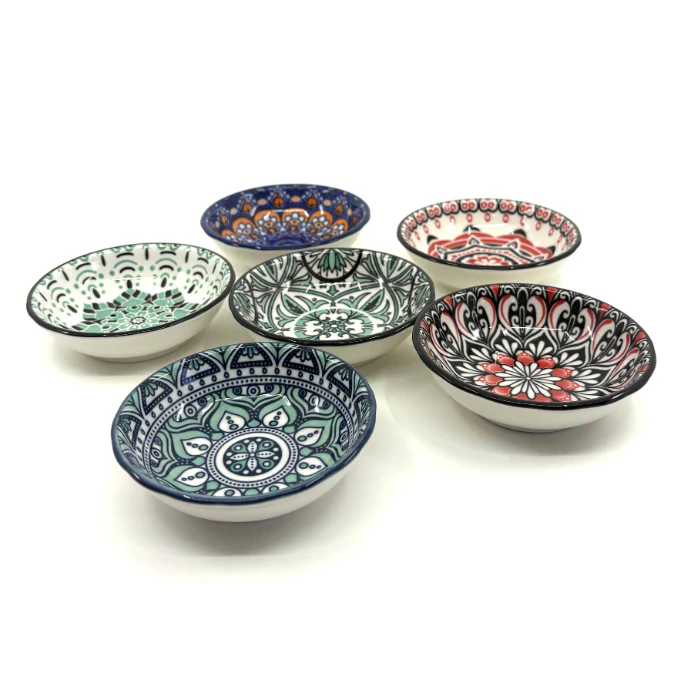 Tulsi Ceramic Mandala Bowl 9cm, Colour Selection Will Vary