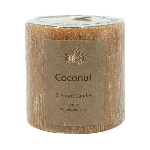 Tulsi Natural Vegetable Wax Candle With A Brushed Effect 75mm, Please Choose Your Fragrance - Image 2