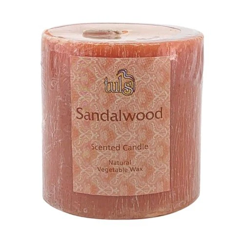 Tulsi Natural Vegetable Wax Candle With A Brushed Effect 75mm, Please Choose Your Fragrance - Image 6