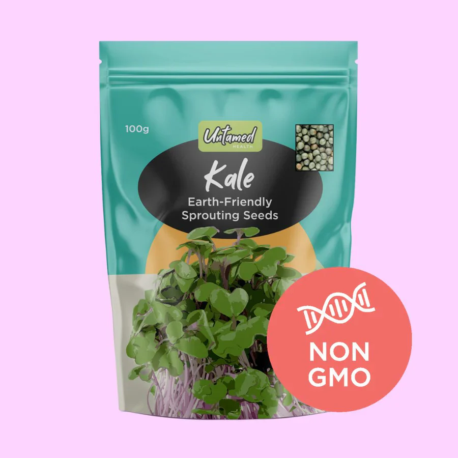 Untamed Health Earth-Friendly Sprouting Seeds 100g, Kale {Microgreens, A Nutritional Powerhouse}