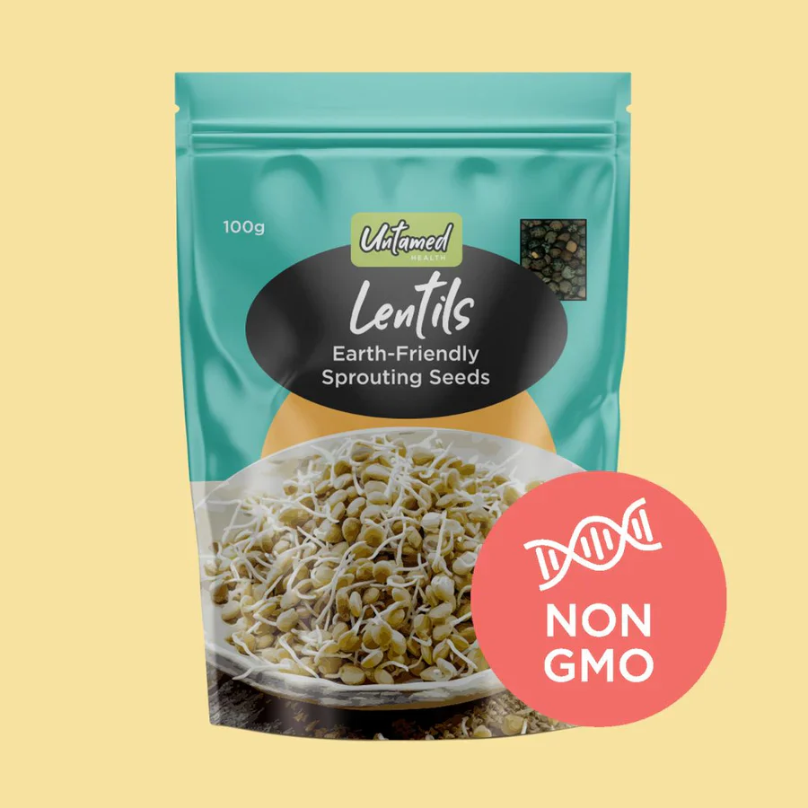 Untamed Health Earth-Friendly Sprouting Seeds 100g, Lentil Seeds