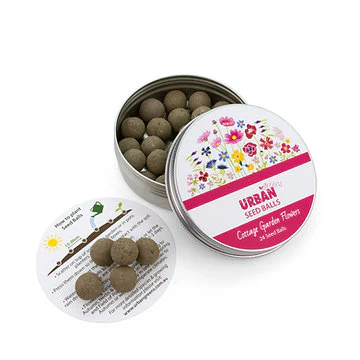 Urban Greens Seed Balls (For Planting) Cottage Garden Flowers (24 Per Tin) - Image 2