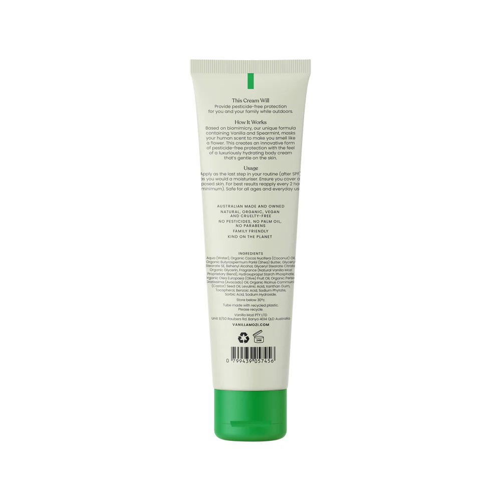 Vanilla Mozi Natural Outdoor Body Cream 125mL, Go Outside & Stay True To Nature! - Image 2