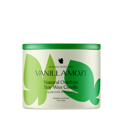 Vanilla Mozi Natural Outdoor Soy Wax Candle 175g, Spearmint & Vanilla Fragrance - Image 2