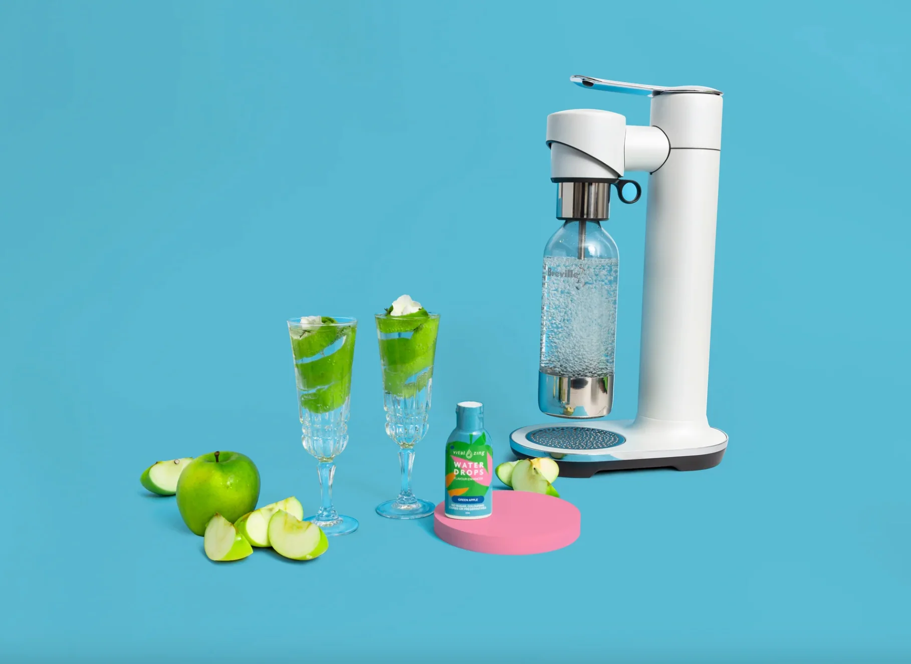 Vital Zing Flavour Enhancer Green Apple Water Drops 45mL, Sugar & Colouring Free - Image 3