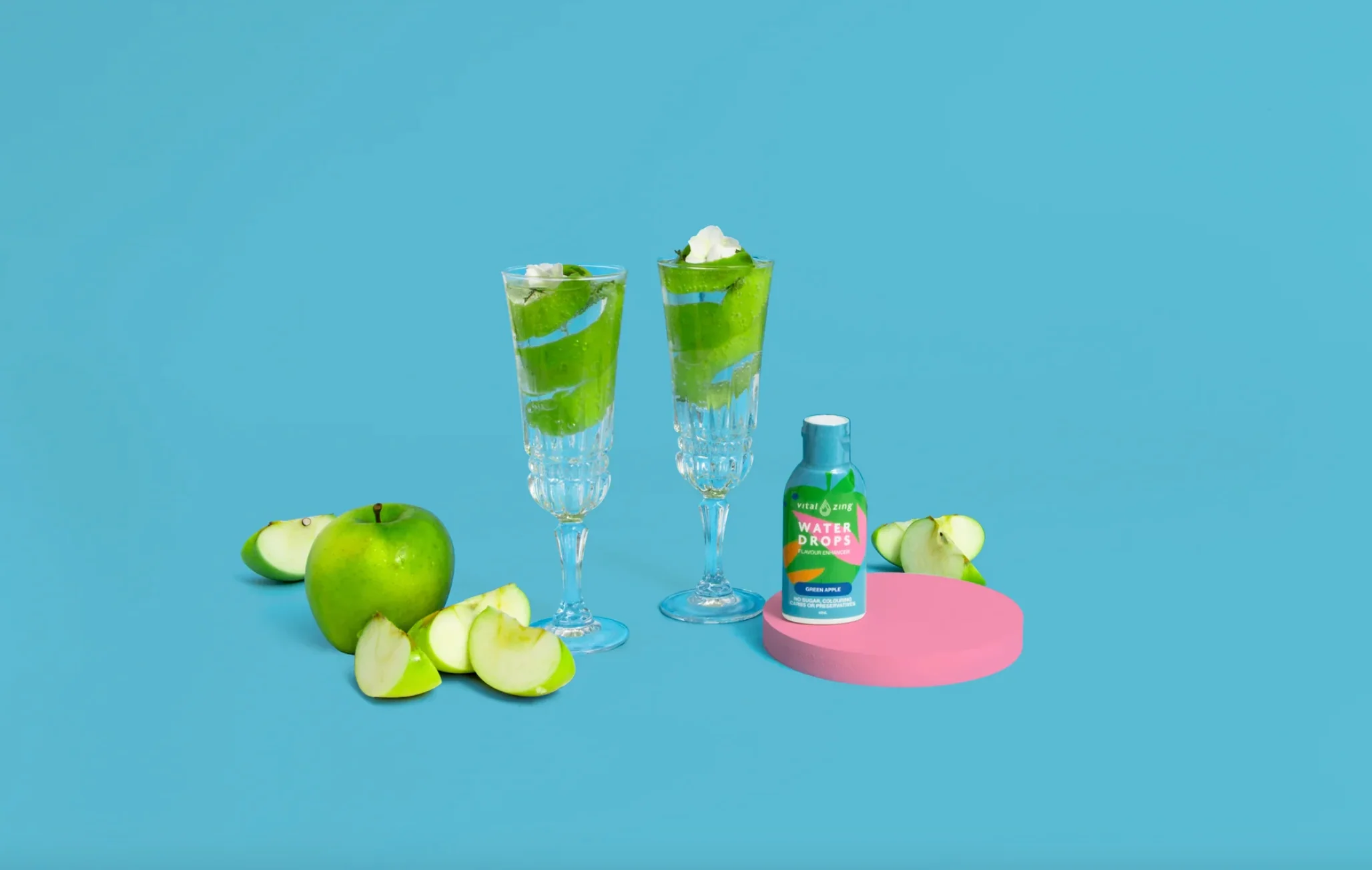 Vital Zing Flavour Enhancer Green Apple Water Drops 45mL, Sugar & Colouring Free - Image 4