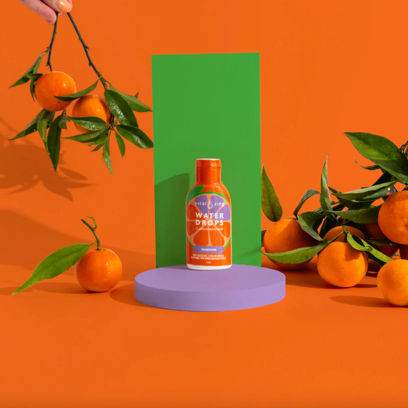 Vital Zing Flavour Enhancer Mandarin Water Drops 45mL, Sugar & Colouring Free - Image 2