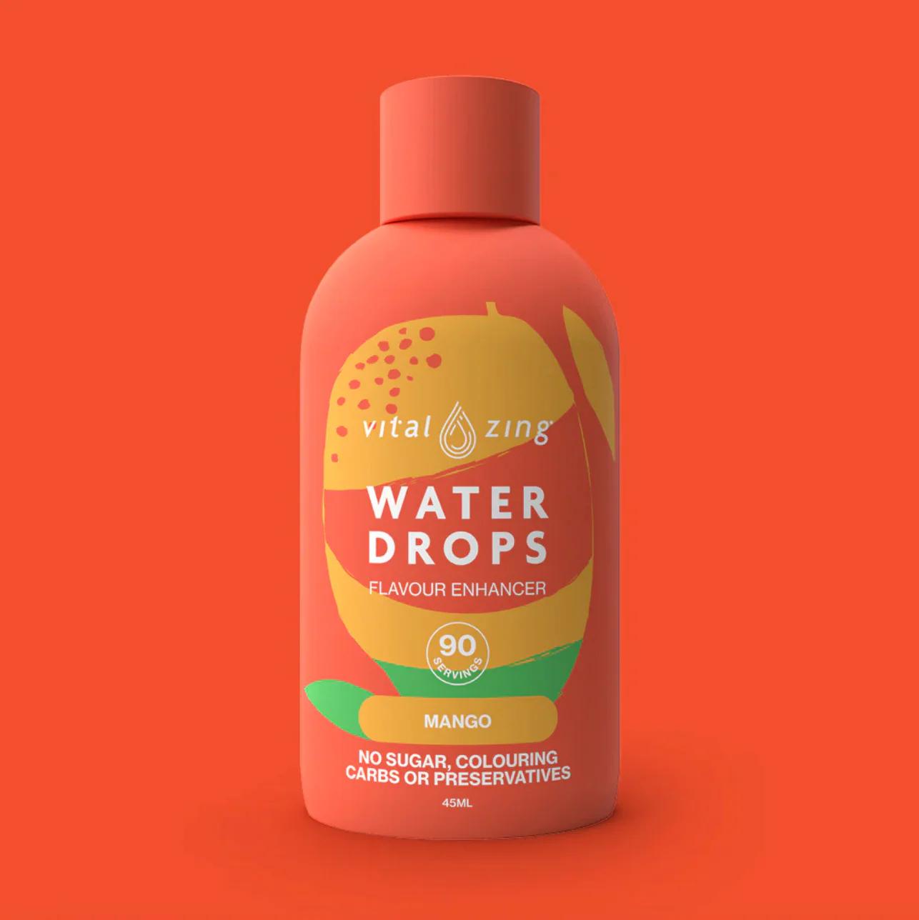 Vital Zing Flavour Enhancer Mango Water Drops 45mL, Sugar & Colouring Free