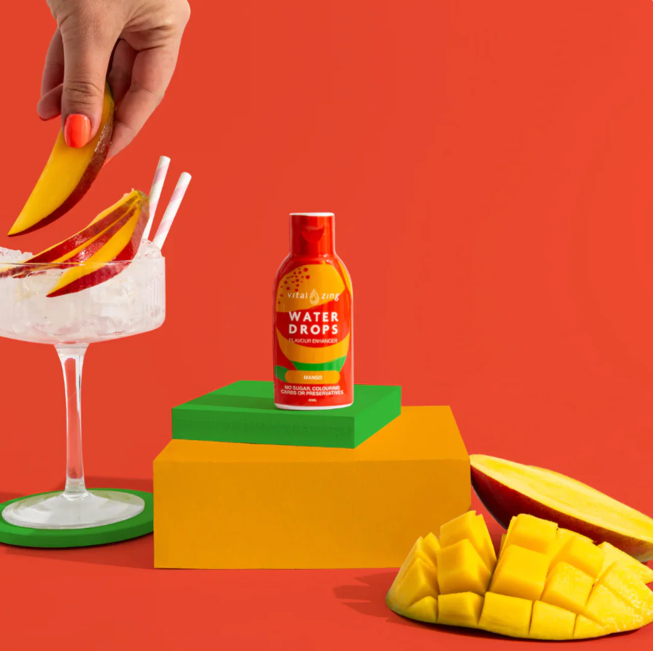 Vital Zing Flavour Enhancer Mango Water Drops 45mL, Sugar & Colouring Free - Image 2