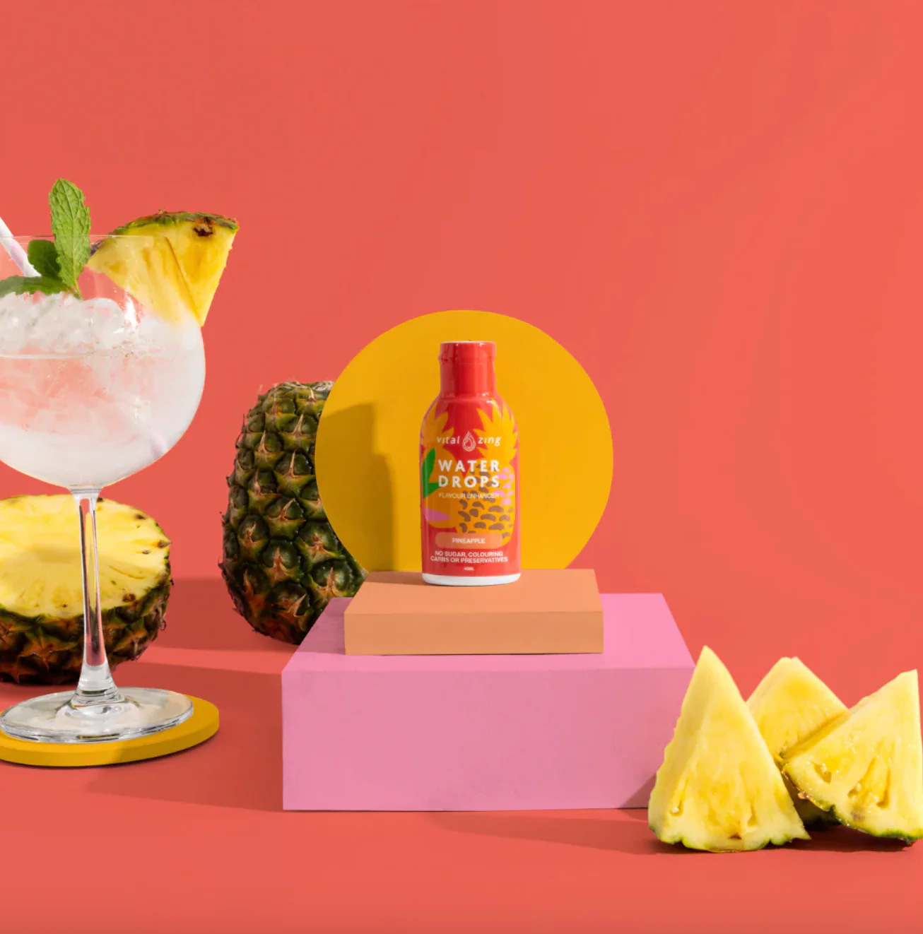 Vital Zing Flavour Enhancer Pineapple Water Drops 45mL, Sugar & Colouring Free - Image 2