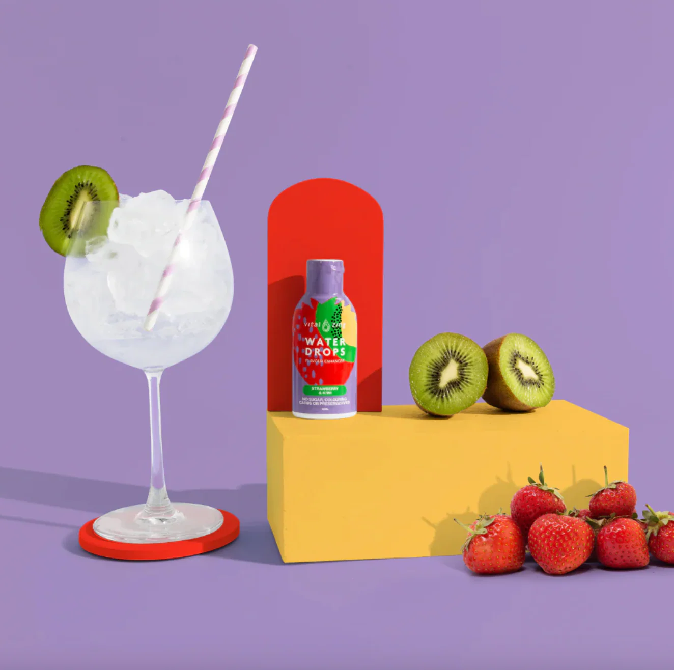 Vital Zing Flavour Enhancer Strawberry & Kiwi Water Drops 45mL, Sugar & Colouring Free - Image 2
