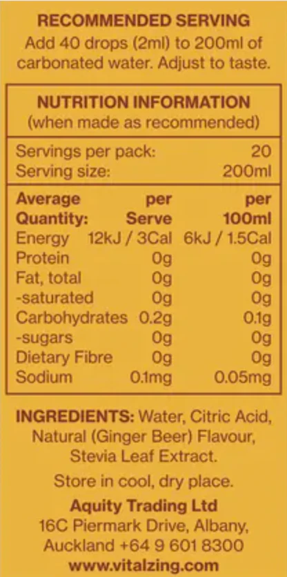 Vital Zing Natural Flavouring Ginger Beer Soda Drops 40mL, Sugar & Preservative Free - Image 4