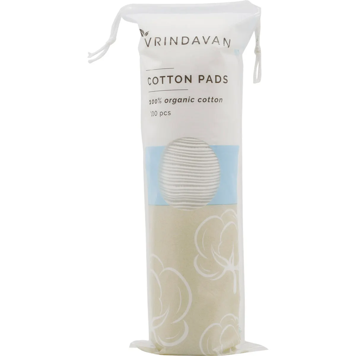Vrindavan Certified Organic Cotton Pads 100 Pcs, Hypoallergenic & Chemical Free