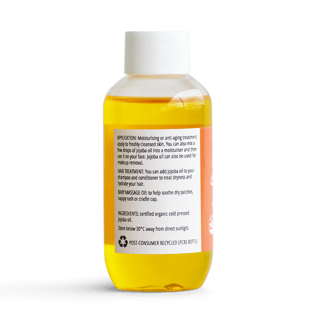 Vrindavan Jojoba Oil 100ml, Cold Pressed & Certified Organic - Image 2