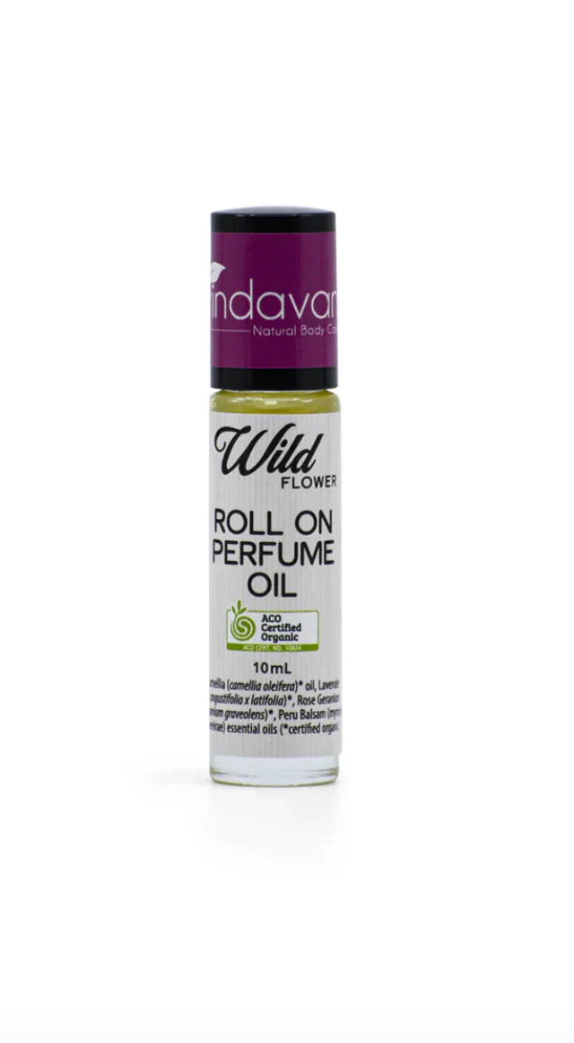 Vrindavan Organic Roll-On Perfume Oil 10mL, Wild Flower