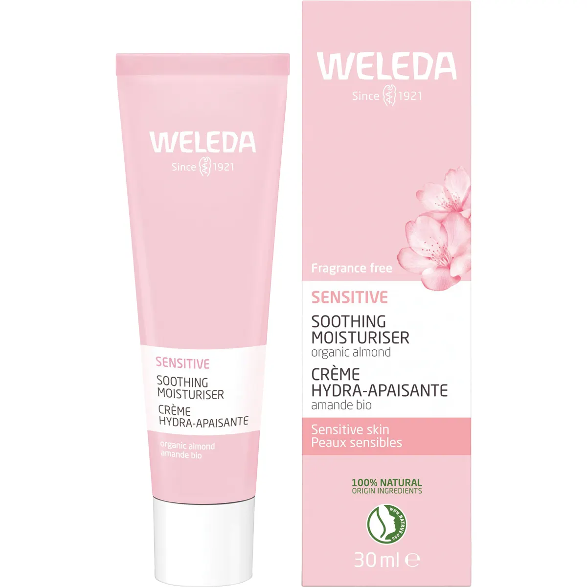 Weleda Sensitive Almond Soothing Moisturiser 30mL, For Delicate & Supportive Care